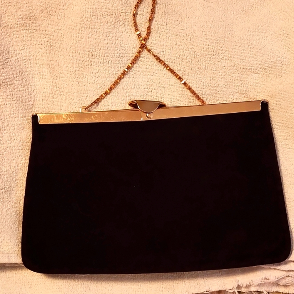 Vintage Cabrelli Dark Brown Velvet Clutch